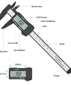 150mm 100mm Electronic Digital Caliper Carbon Fiber Dial Vernier Caliper Gauge Micrometer Measuring Tool Digital Ruler