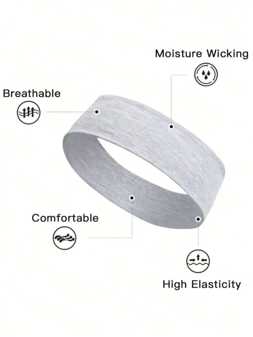 6pcs Unisex Simple Basic Solid Color Leopard Print Face Wash Cycling Running Sports Yoga Leisure Sweat-Absorbing Headband - Image 2