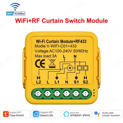 Tuya WiFi Zigbee Smart Curtain Switch Module for Roller Blinds Shutter Motor APP Control Works with Alexa Google Home Smart Life - Image 5