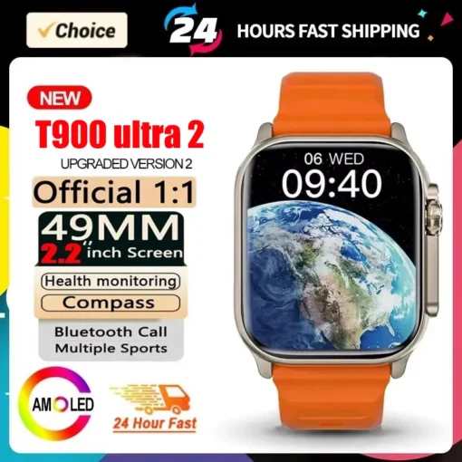 2025 T900 Ultra 2 Smart Watch Men 49mm Series 8 2.3 "AMOLED Screen NFC Compass Waterproof For Apple Watch IWO Ultra 8 Smartwatch - Image 5