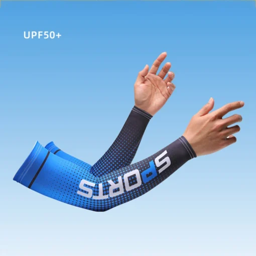 Sport Ice Arm Sleeves for Men Cycling UV Solar Cuff Breathable Summer Sun Protection Arm Cover Print Anti-Sunburn Long Sleeve - Image 2