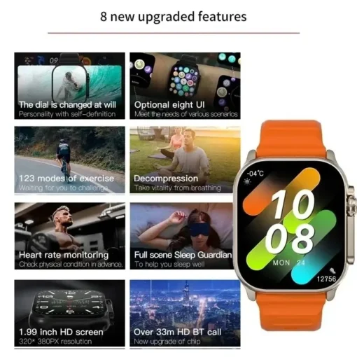 2025 T900 Ultra 2 Smart Watch Men 49mm Series 8 2.3 "AMOLED Screen NFC Compass Waterproof For Apple Watch IWO Ultra 8 Smartwatch - Image 6