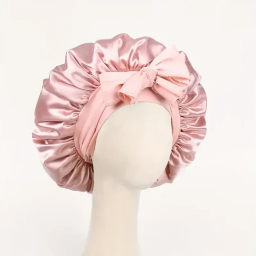 Satin Bonnet Silk Bonnet Adjustable Bonne For Sleeping Hair Bonnet With Tie Band Bonnets For Women Men - Image 4