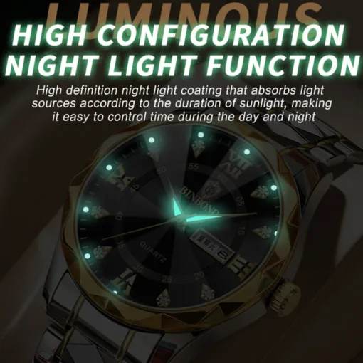BINBOND Top Brand Luxury Fashion Watch Men Waterproof Week Date Clock Sport Watch Men Quartz Wristwatch Relogio Masculino B2521 - Image 6
