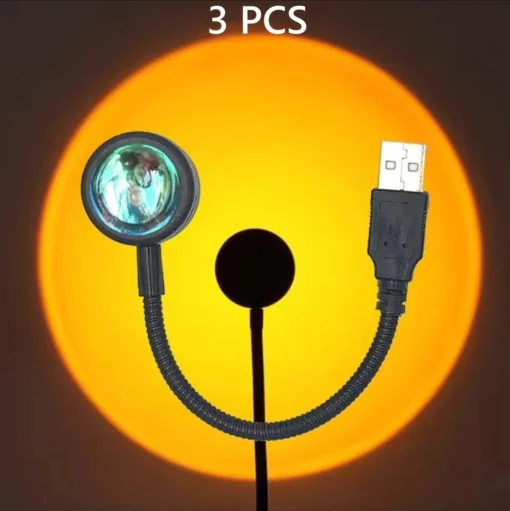 USB Sunset Sunset Ambiance Light Self Photography Light LED Rainbow Neon Night Light Projector Photography Wall Atmosphere Light - Image 9