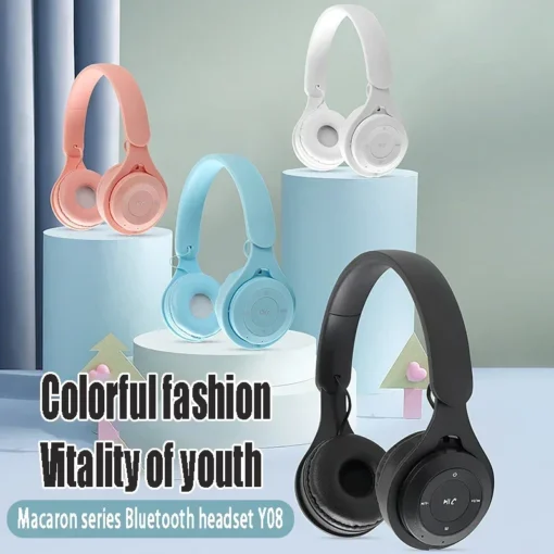 Stereo Y08 Headset 5.0 Bluetooth Headset Folding Wireless Sports Earphone Gaming Headsets Over-ear Headphones for Android ios - Image 5