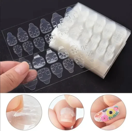 240/480 PCS Strong Adhesive Glue Tape for Press-on Nail Tips - Double Side Adhesive Film for False Nails-Transparent - Image 2