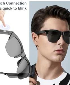 Smart Glasses,Polarized Sunglasses With Bluetooth Speaker,Athletic/Outdoor UV Protection And Voice Control,Unisex - Black