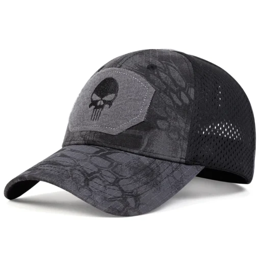 Unisex Skull Embroidered Top with Patch Breathable Baseball Caps Spring and Autumn Outdoor Adjustable Casual Hat Sunscreen Hat - Image 16